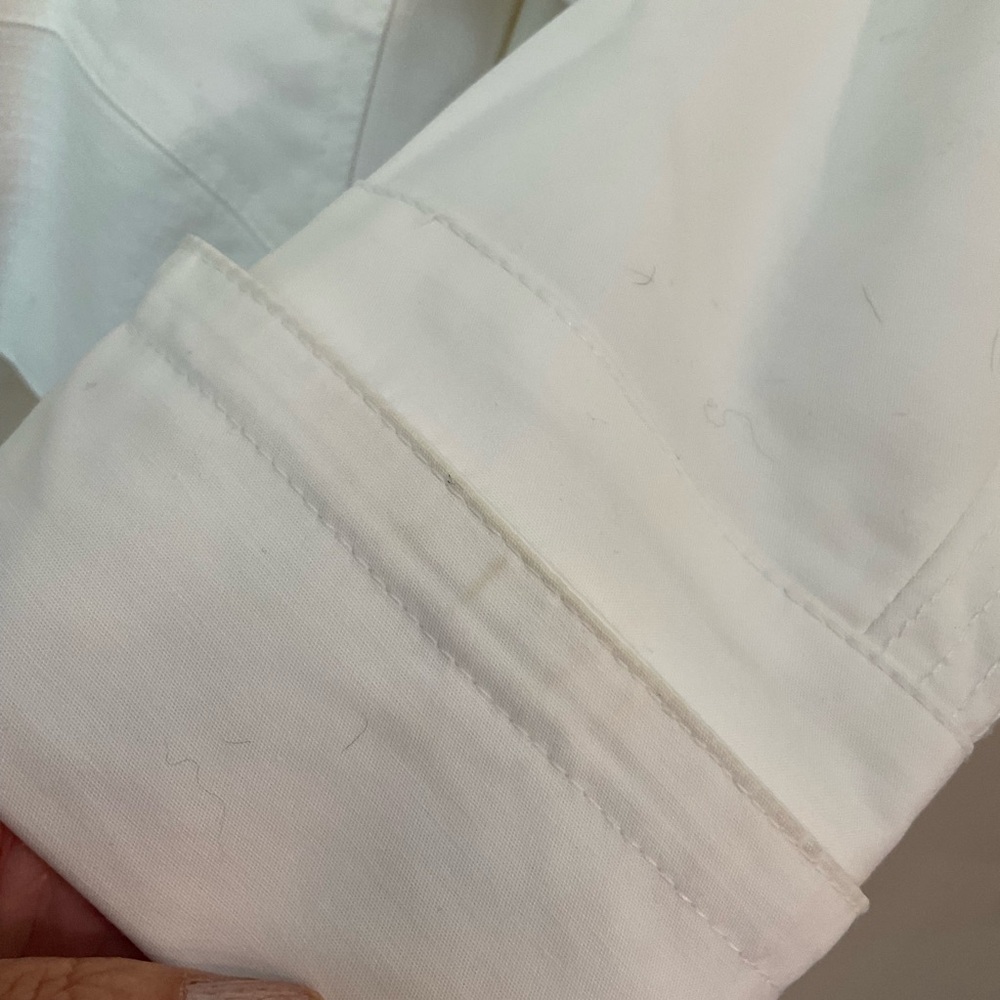 Zara White Jacket w/ Cinch Waist Belt, Zip Front, Pockets, Turn Back Cuf… - Picture 13 of 15